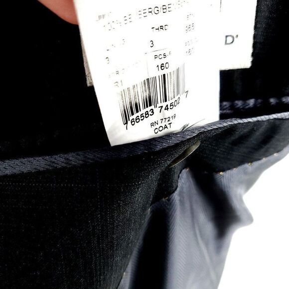 DAMAGED Joseph Abboud Reda Super 110s Wool 2 Button Blazer 48L Gray Windowpane - Picture 11 of 13